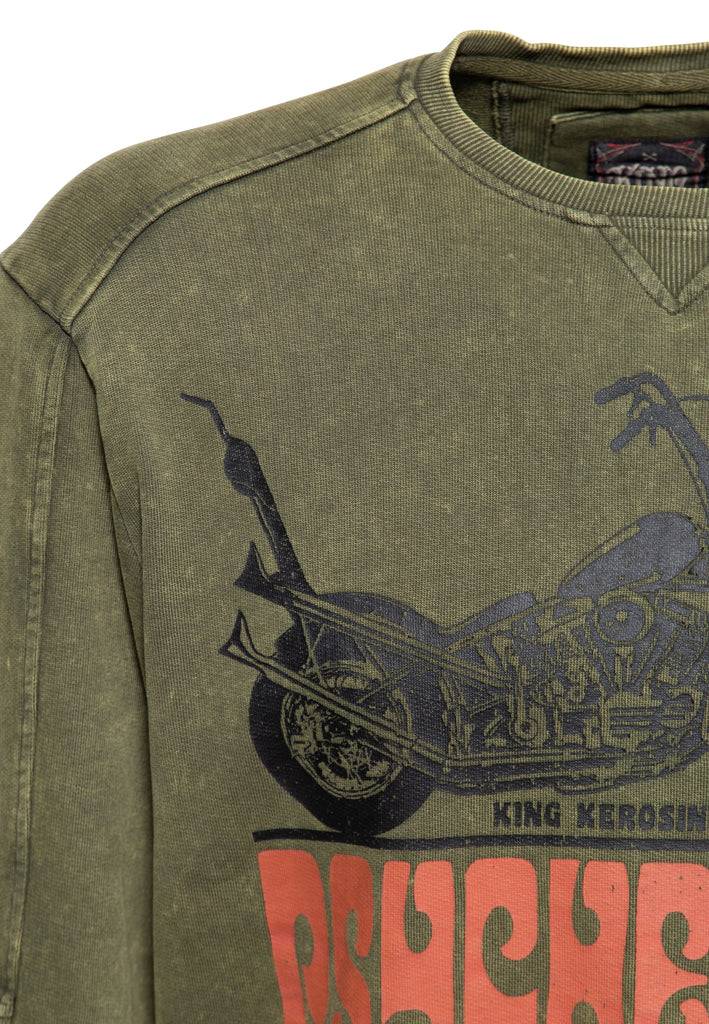 Queen Kerosin Pullover acid washed «Psychedelic Custom Chopper» Osterangebot