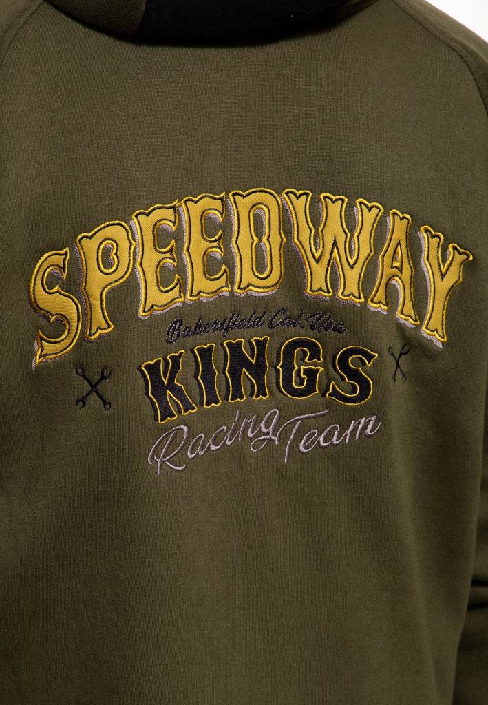 Queen Kerosin Sweatjacke mit Kapuze «Speedway Kings» Räumungsverkauf