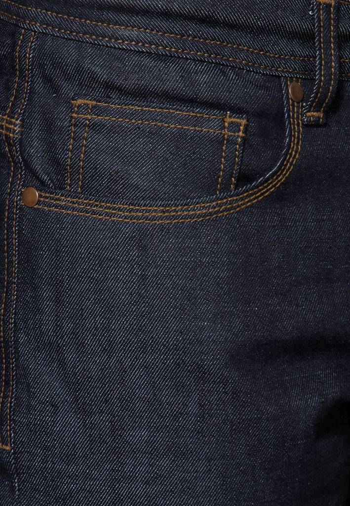 Queen Kerosin Denim Shorts mit Pintstripe Stitching «50s Workwear» Super Sparpreis