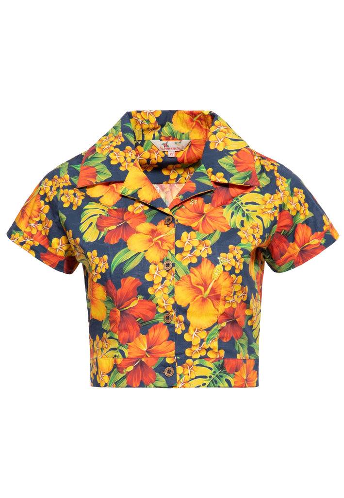 Queen Kerosin Hawaiibluse «Hibiskus» Bis zu 50% Rabatt