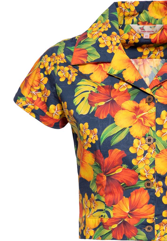 Queen Kerosin Hawaiibluse «Hibiskus» Bis zu 50% Rabatt