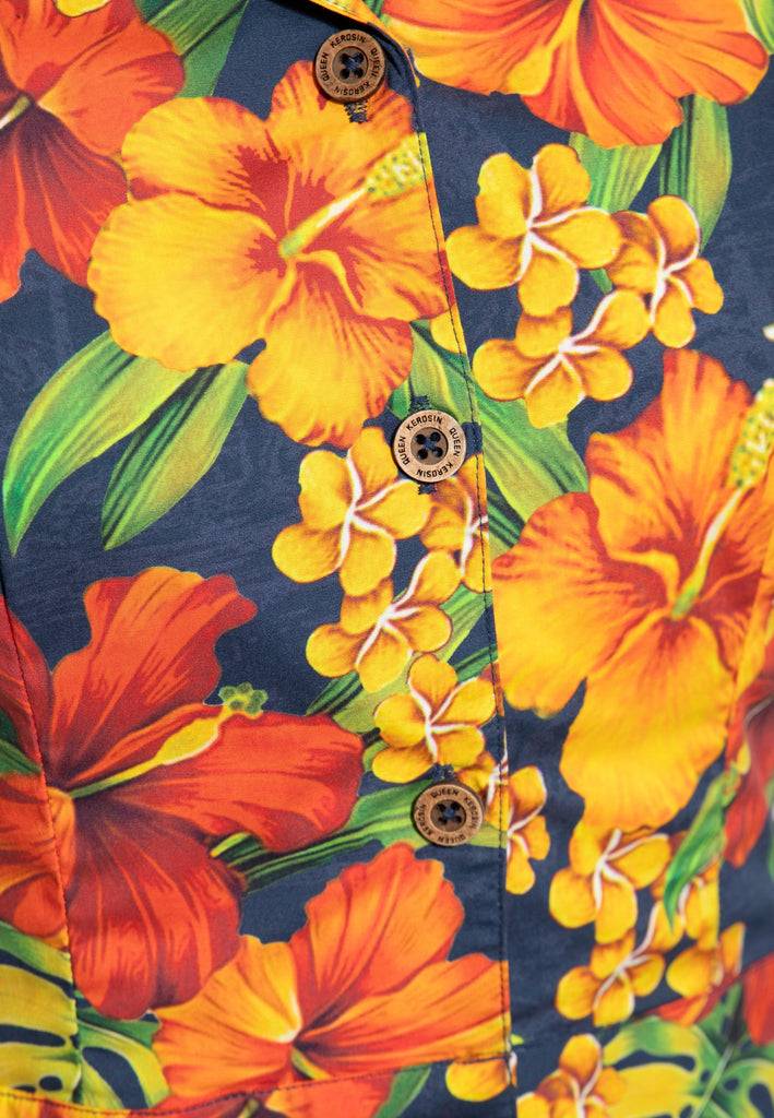 Queen Kerosin Hawaiibluse «Hibiskus» Bis zu 50% Rabatt