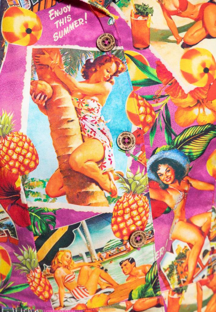 Queen Kerosin Hawaiibluse «Miami & Long Beach» Nur für heute
