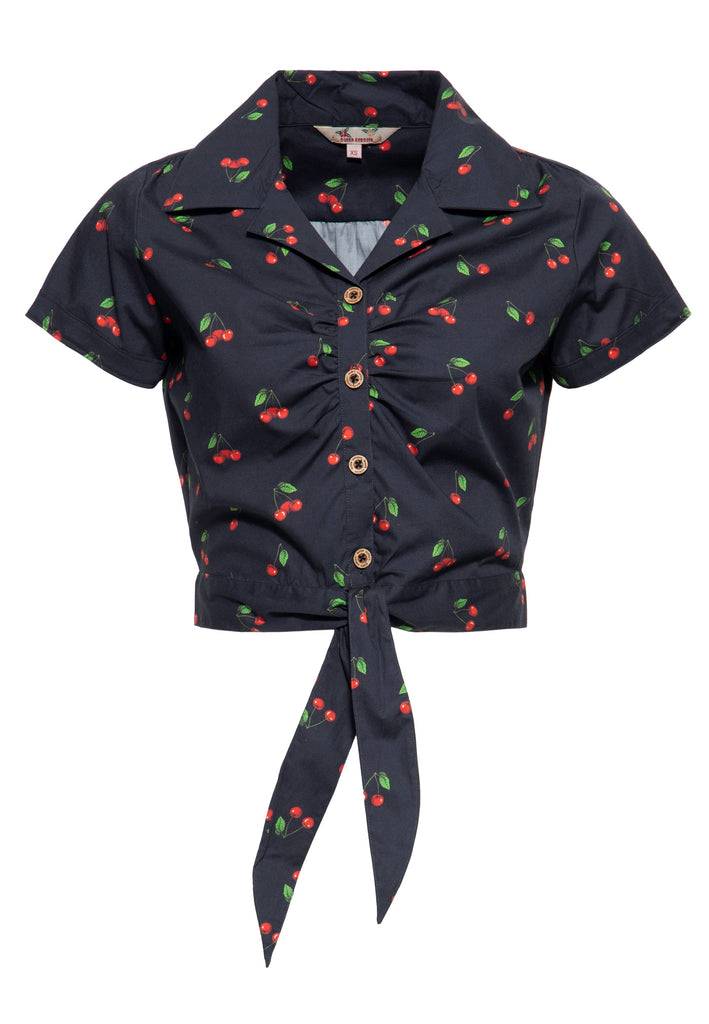Queen Kerosin Hawaiibluse «Cherry» Sonderangebot der Fabrik