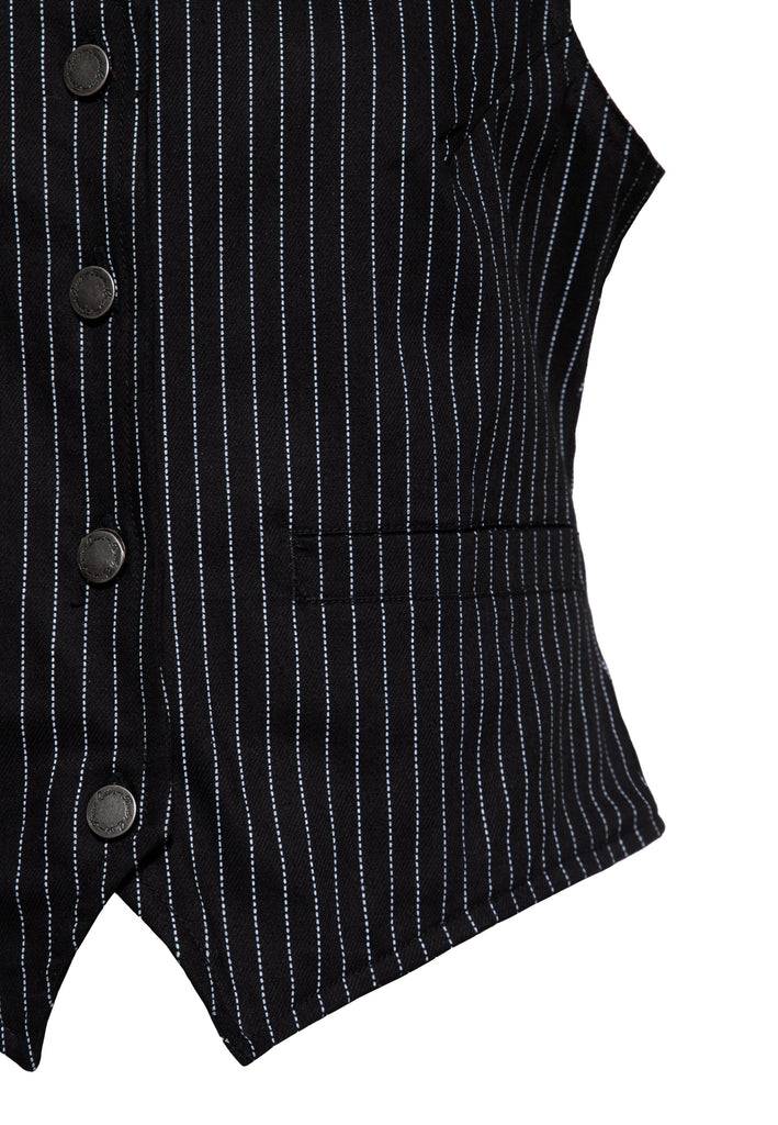 Queen Kerosin Pinstripe Weste 50% Rabatt mit kostenlosem Versand