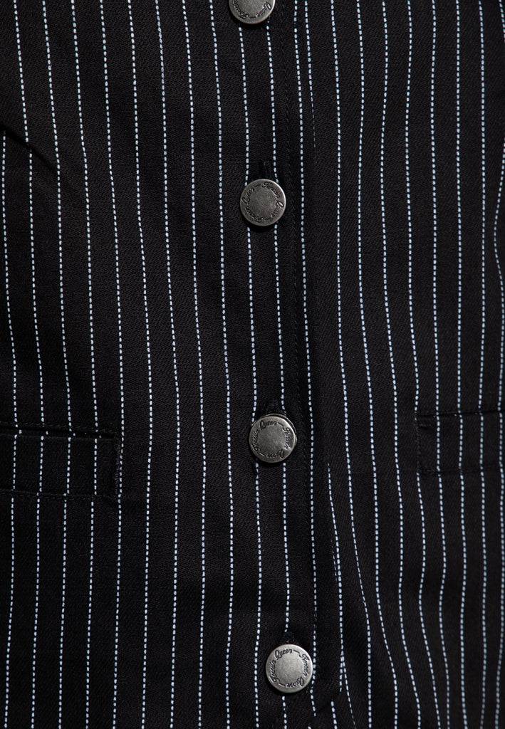 Queen Kerosin Pinstripe Weste 50% Rabatt mit kostenlosem Versand