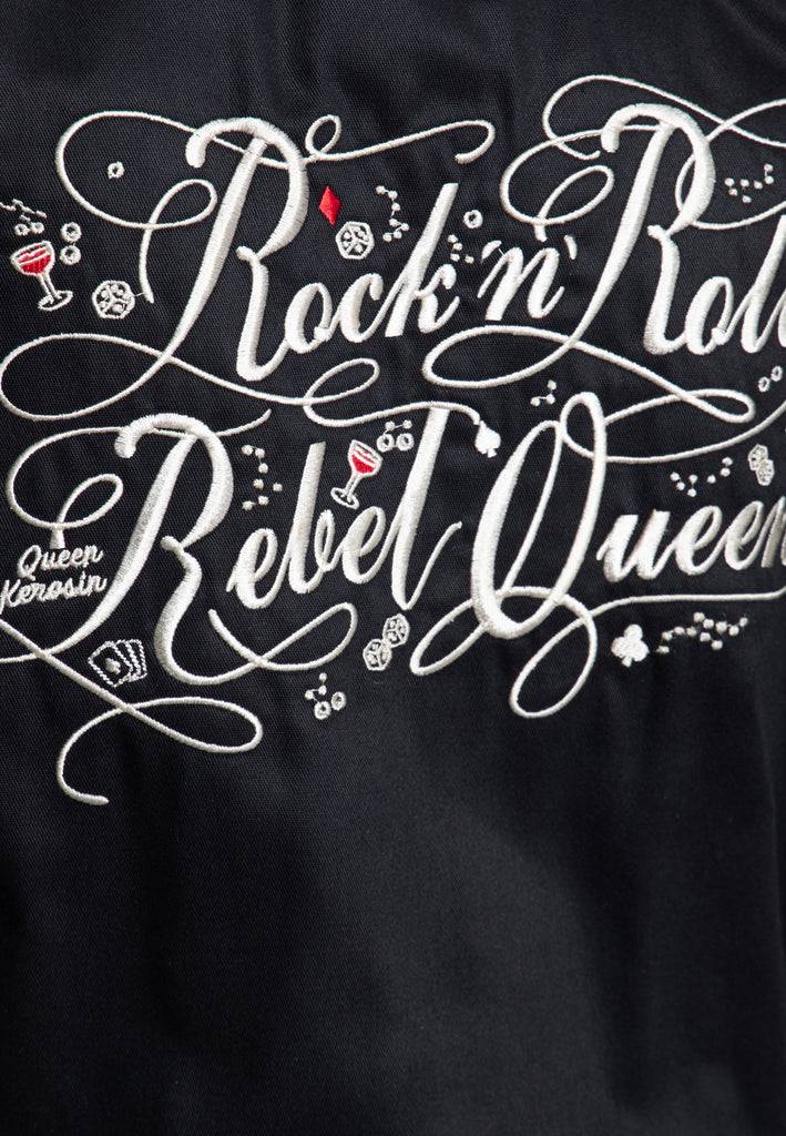 Queen Kerosin Gabardine Jacke «Rock'n'Roll Rebel Queen» Kostenloser Versand