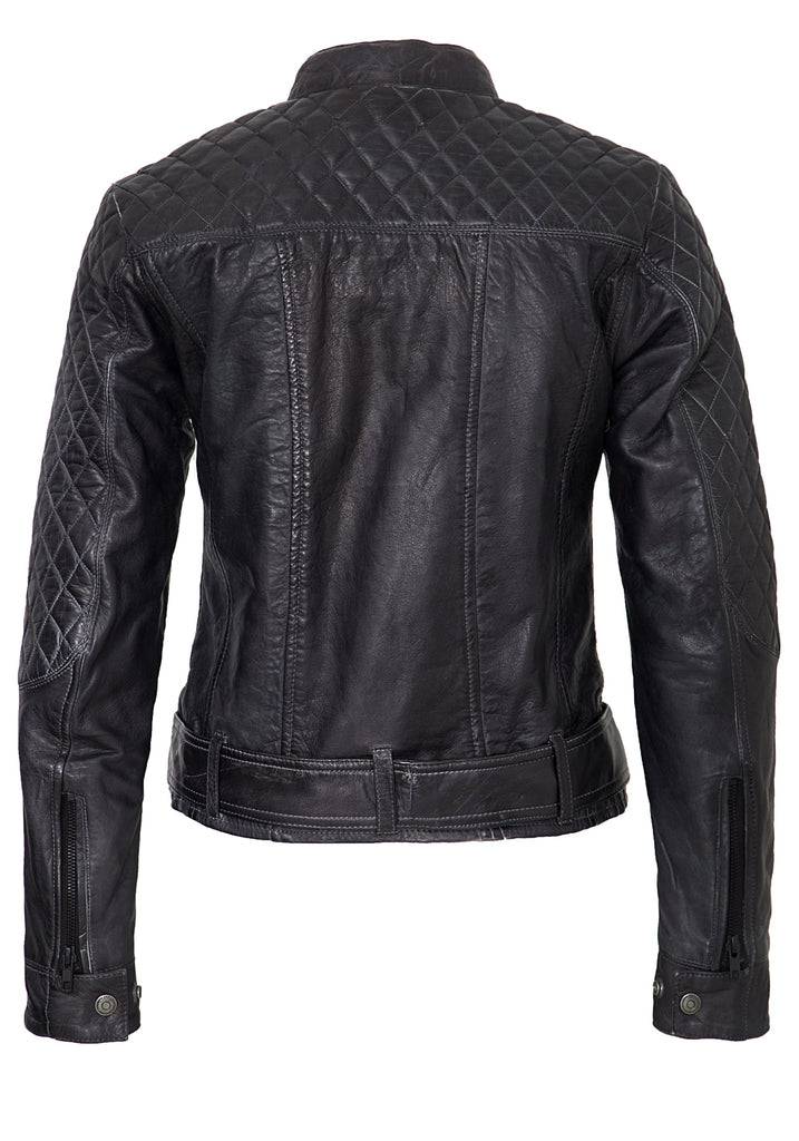 Queen Kerosin Lederjacke mit Kontrastfutter Saisonschlussverkauf