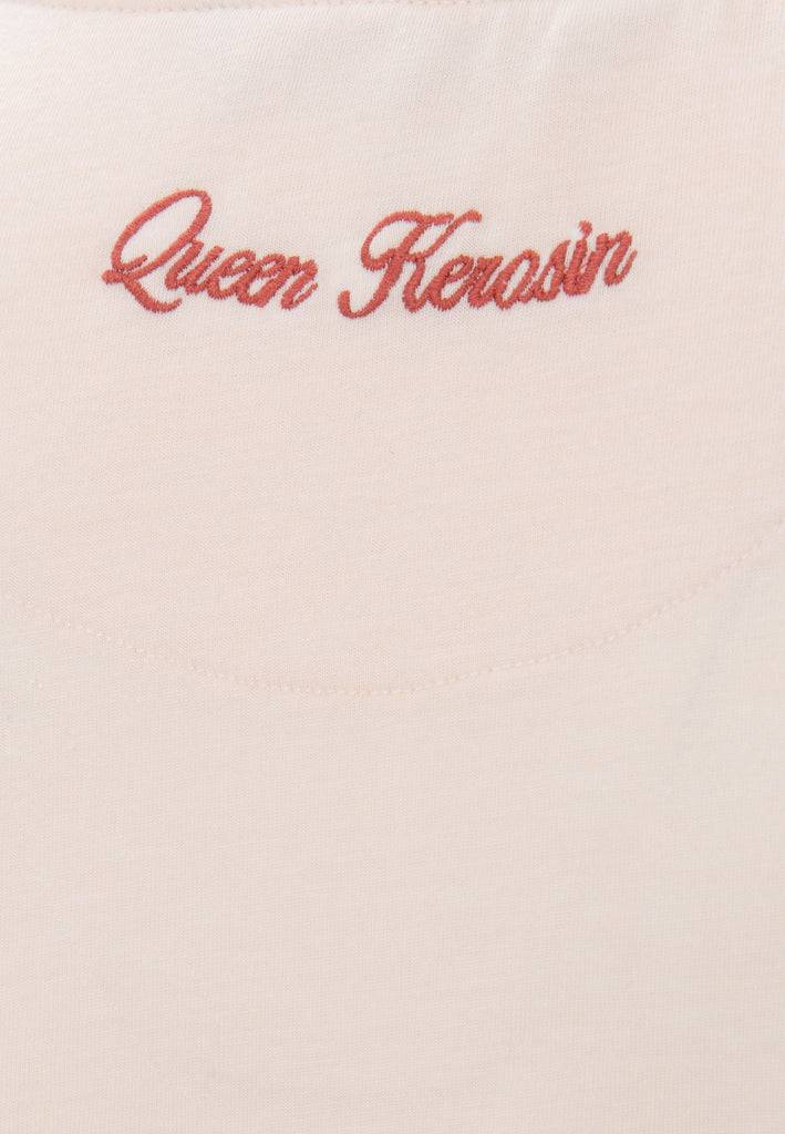 Queen Kerosin Basic Longsleeve mit offenen Abschlüssen und Logo Stickerei Osterangebot