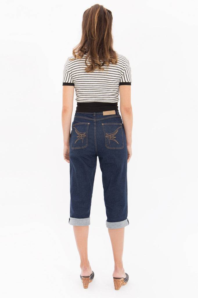 Queen Kerosin High Waist Capri Jeans mit seitlichem Reißverschluss Vatertagsangebot