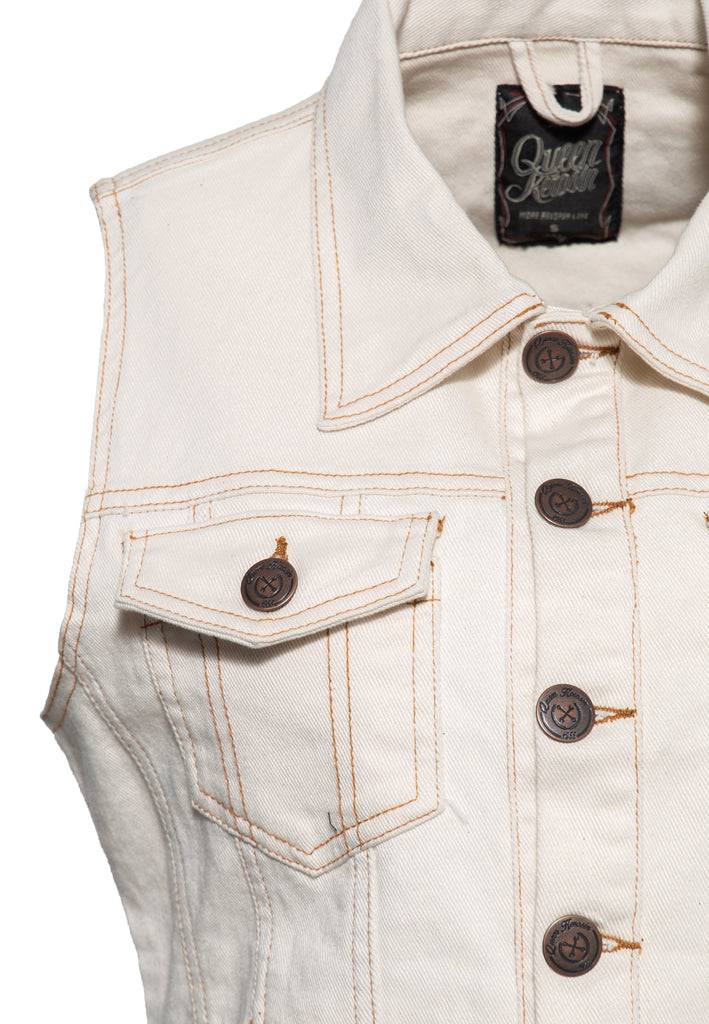 Queen Kerosin Jeans Weste «Speedway Queen» Lagerräumung