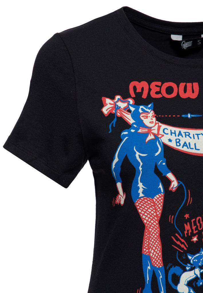 Queen Kerosin T-Shirt «Meow Meow» Exklusive Angebote