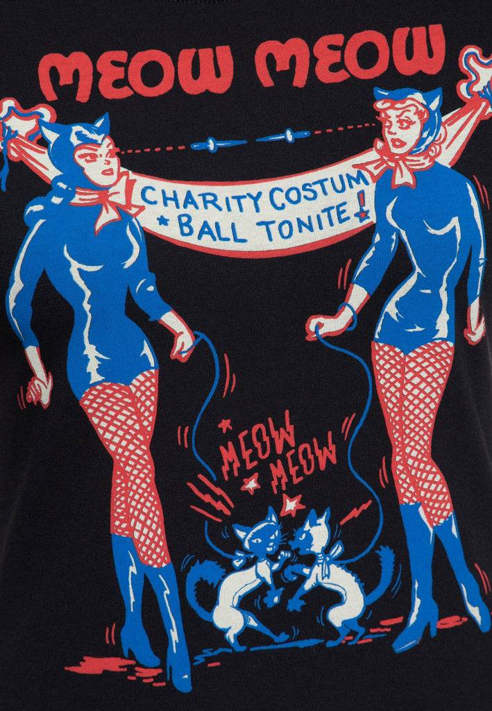 Queen Kerosin T-Shirt «Meow Meow» Exklusive Angebote