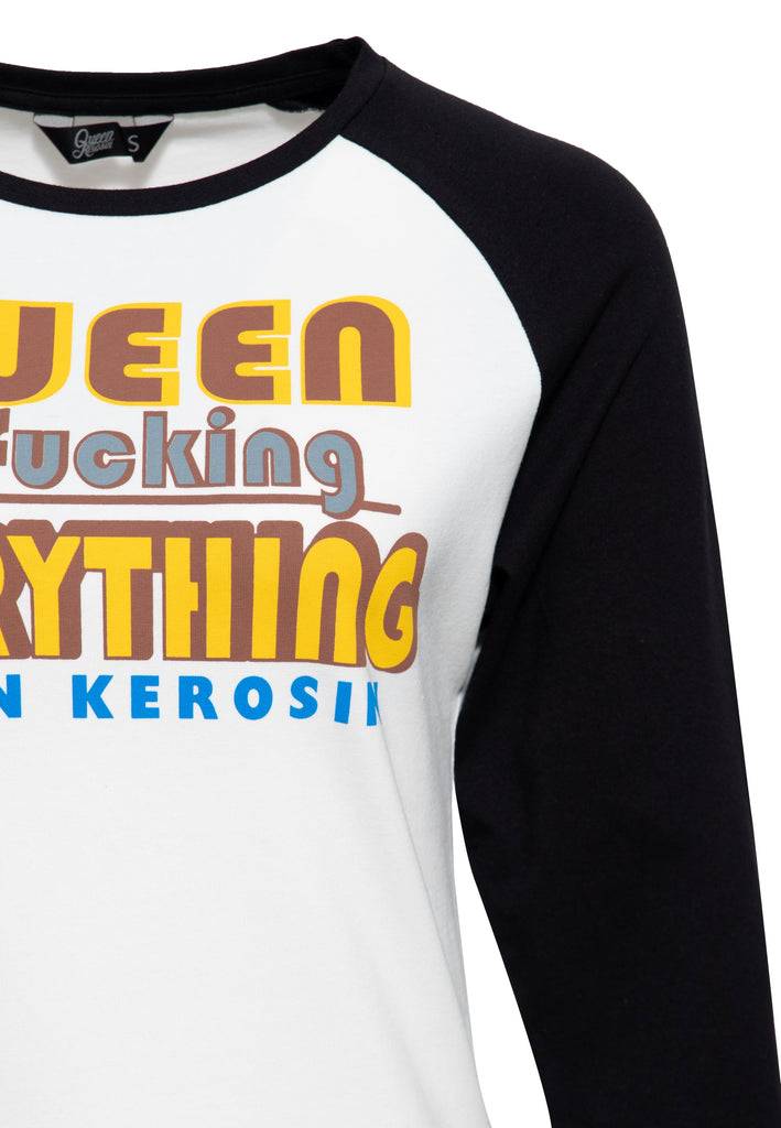 Queen Kerosin 3/4-Arm Shirt «Queen Of Fucking Everything» Große Rabatte