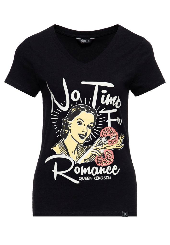 Queen Kerosin T-Shirt «No Time For Romance» Sonderangebote