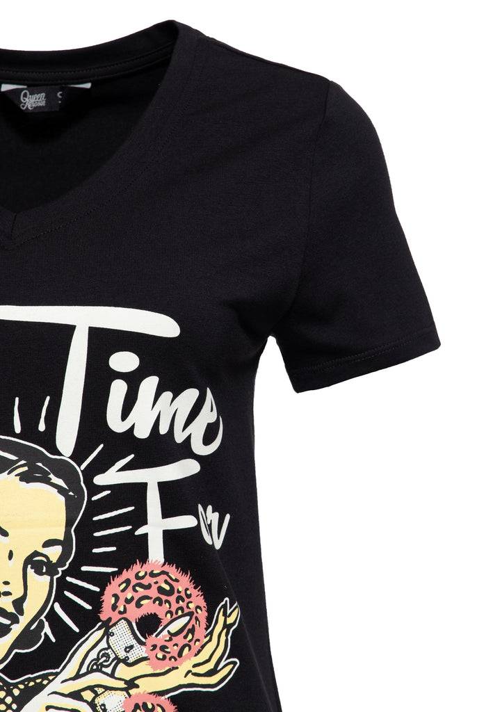 Queen Kerosin T-Shirt «No Time For Romance» Sonderangebote