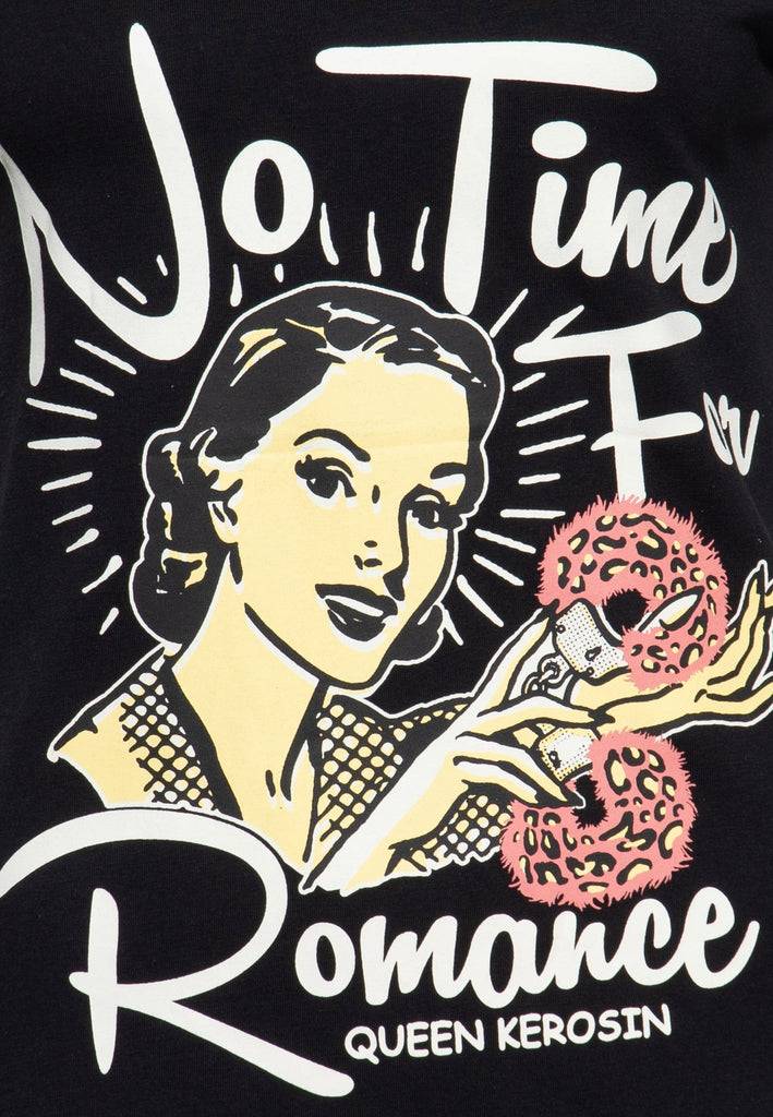 Queen Kerosin T-Shirt «No Time For Romance» Sonderangebote