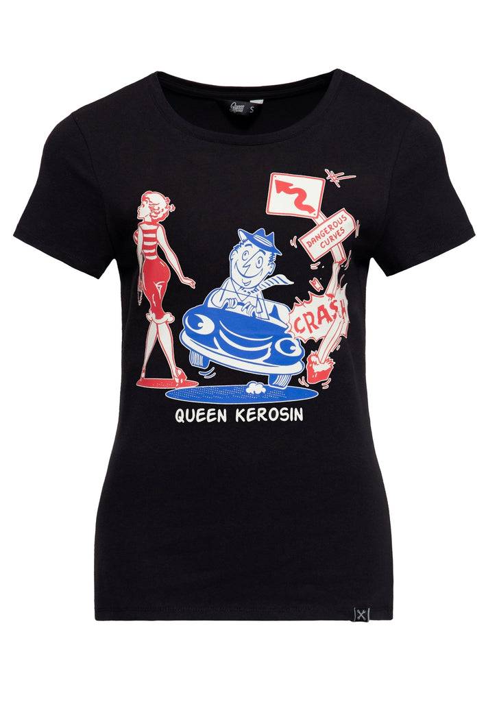 Queen Kerosin T-Shirt «Dangerous Curves» Riesige Ersparnisse