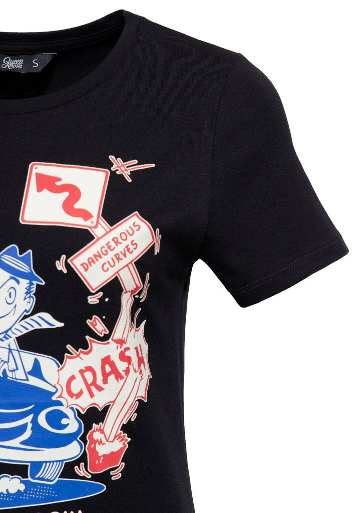Queen Kerosin T-Shirt «Dangerous Curves» Riesige Ersparnisse