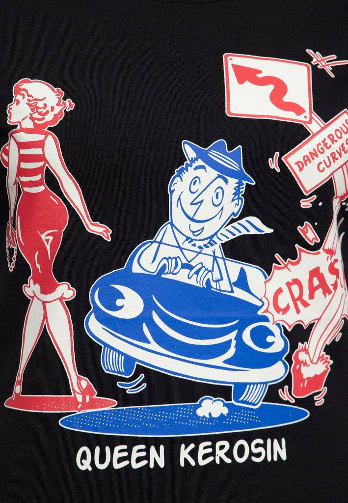 Queen Kerosin T-Shirt «Dangerous Curves» Riesige Ersparnisse