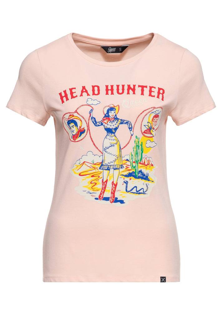 Queen Kerosin Print T-Shirt «Head Hunter» Super Sparpreis