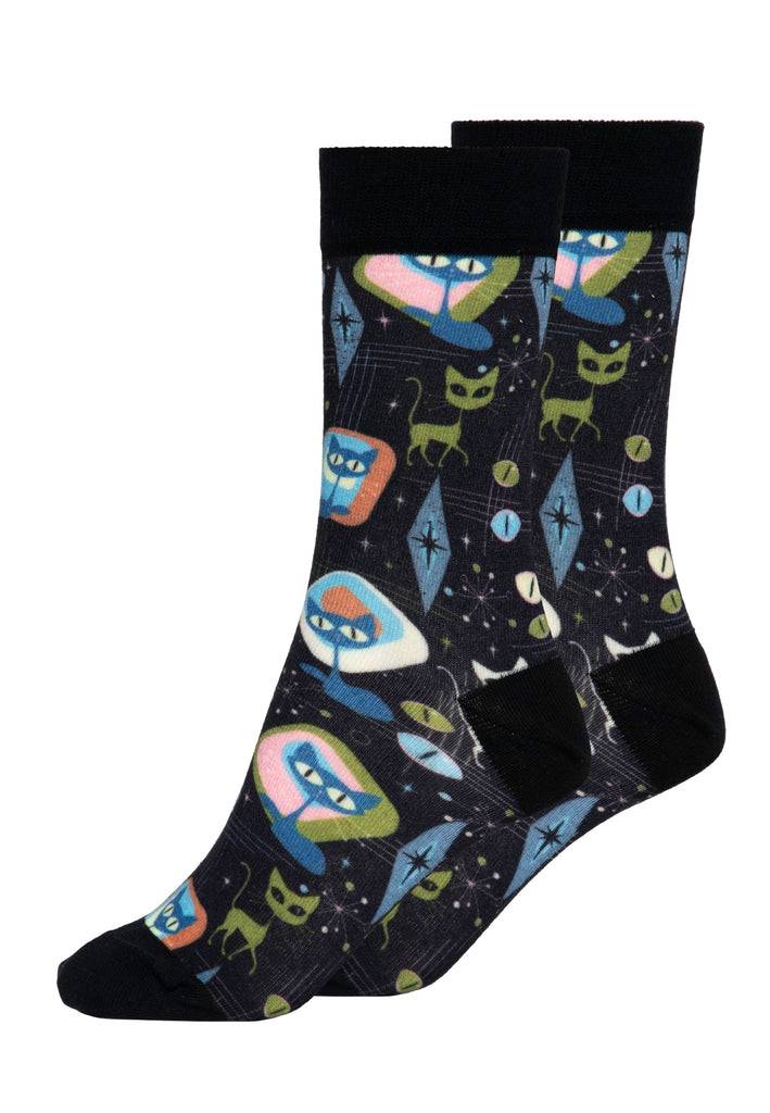 Queen Kerosin Socken «Retro Cats» Nur für heute
