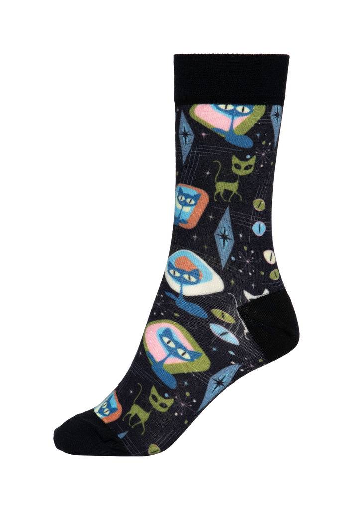 Queen Kerosin Socken «Retro Cats» Nur für heute