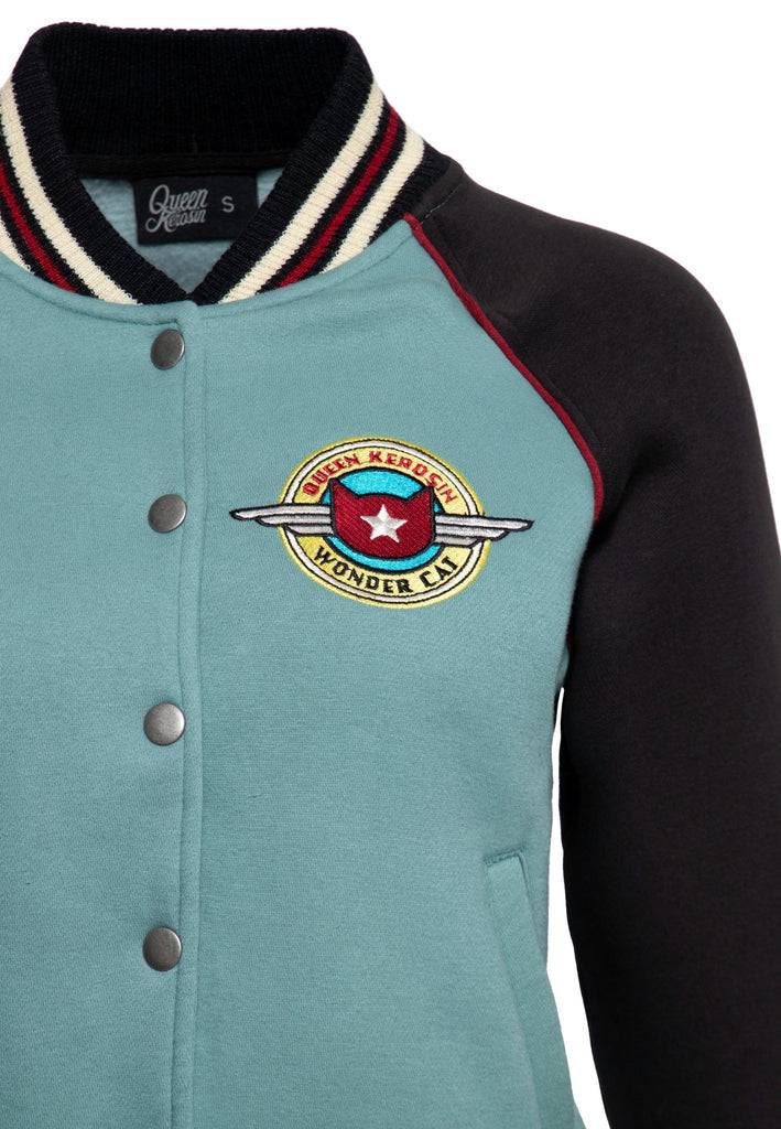Queen Kerosin College Jacke «Wonder Cat» Kostenloser Versand international