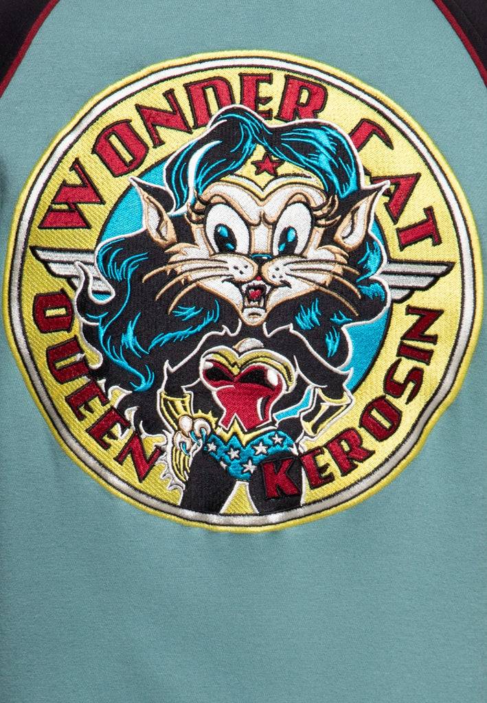 Queen Kerosin College Jacke «Wonder Cat» Kostenloser Versand international