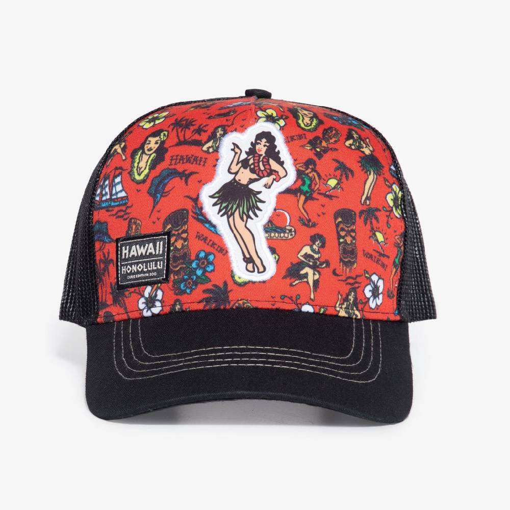 Queen Kerosin Trucker Cap «Hawaii Honolulu» Limitierter Zeitrabatt