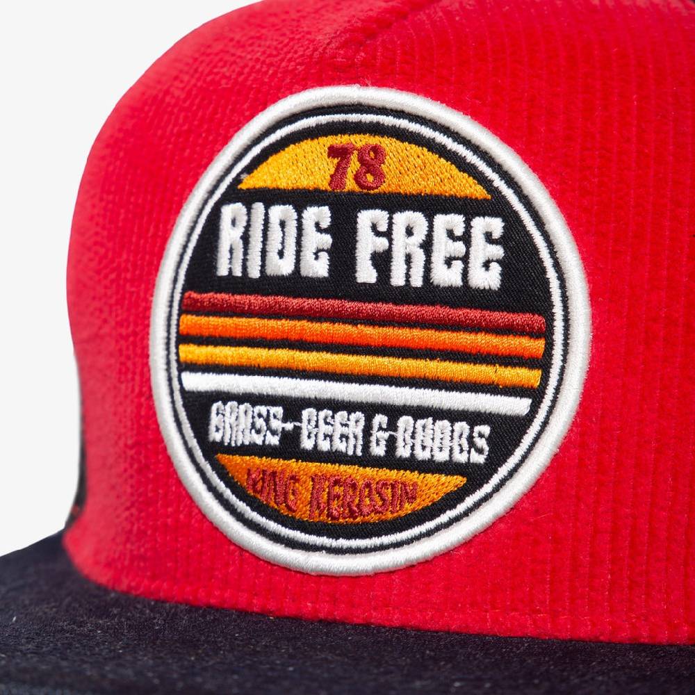Queen Kerosin Snapback Mesh Cap «Ride Free» Begrenztes Angebot