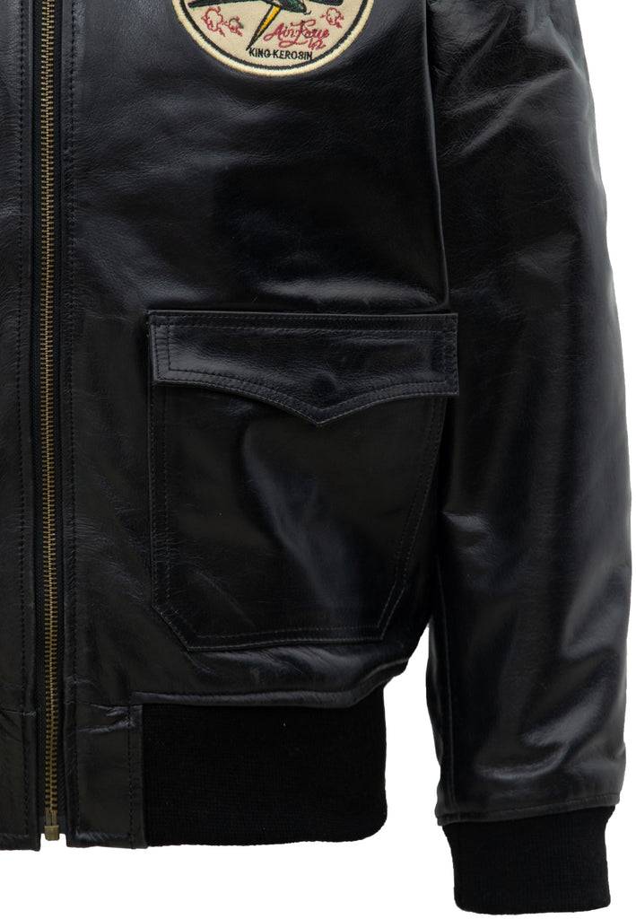 Queen Kerosin Leder Aviator Jacke «Air Force 42» Neueste Mode