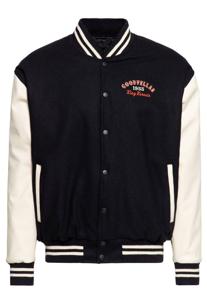 Queen Kerosin Baseball Leder Jacke «Goodfellas Beer» Blitzangebot