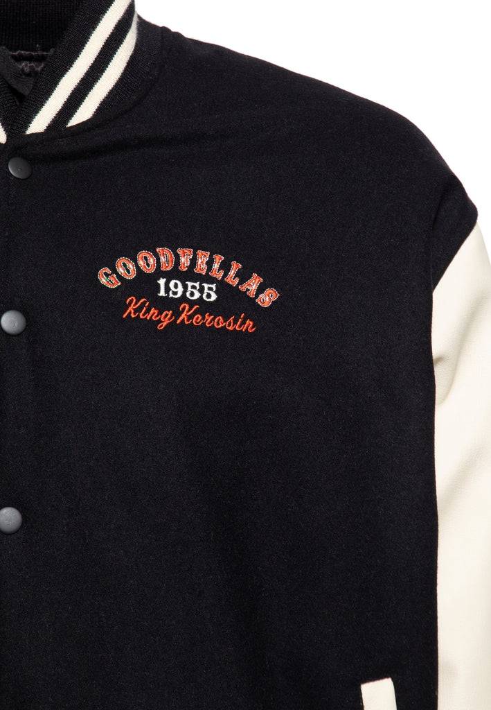 Queen Kerosin Baseball Leder Jacke «Goodfellas Beer» Blitzangebot