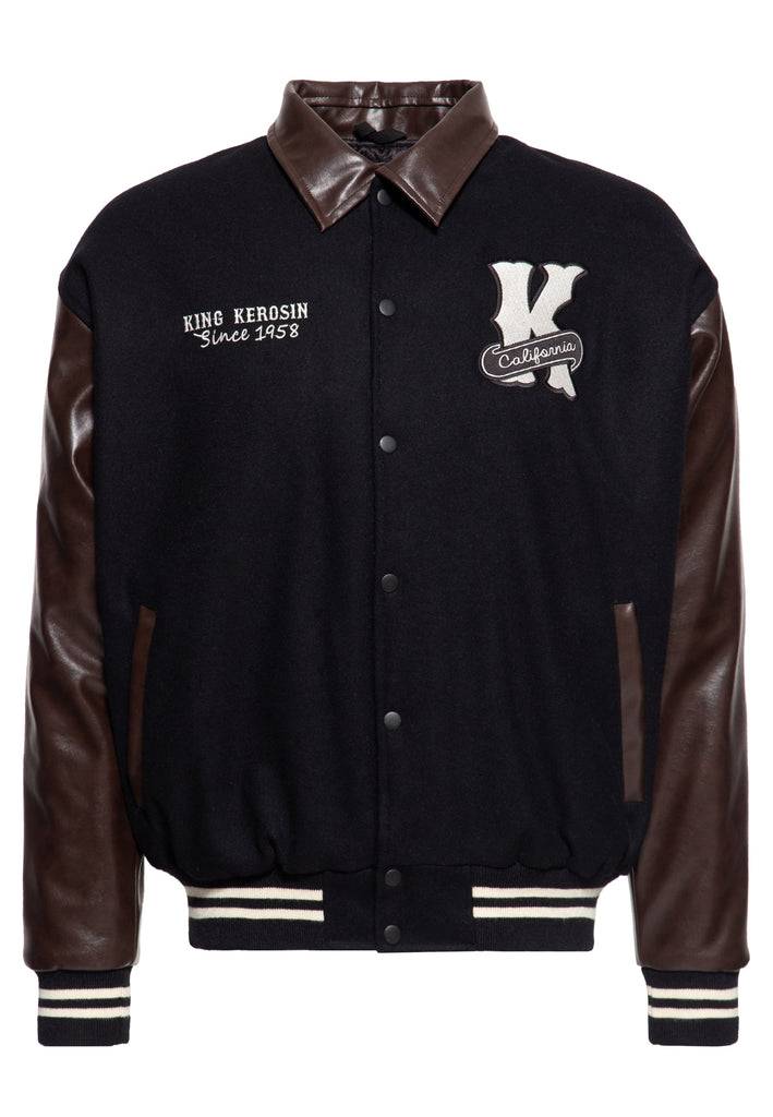 Queen Kerosin College Leder Jacke «Pharaos» Große Rabatte
