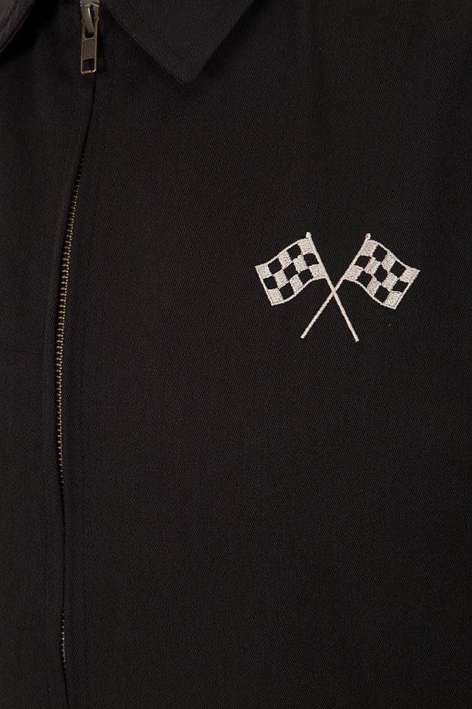 Queen Kerosin Gabardine Jacke mit großem Rückenstick «Speedway» Riesige Ersparnisse