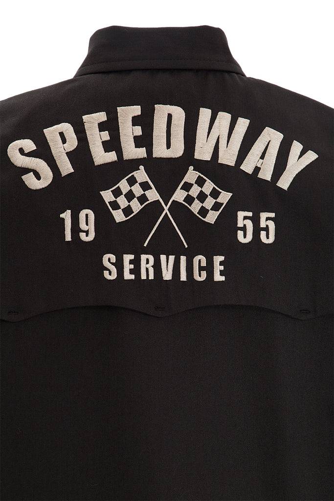 Queen Kerosin Gabardine Jacke mit großem Rückenstick «Speedway» Riesige Ersparnisse