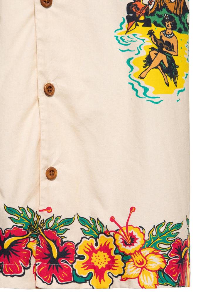 Queen Kerosin Hawaiihemd aus Bio-Baumwolle «Honolulu Hawaii» Neueste Stile