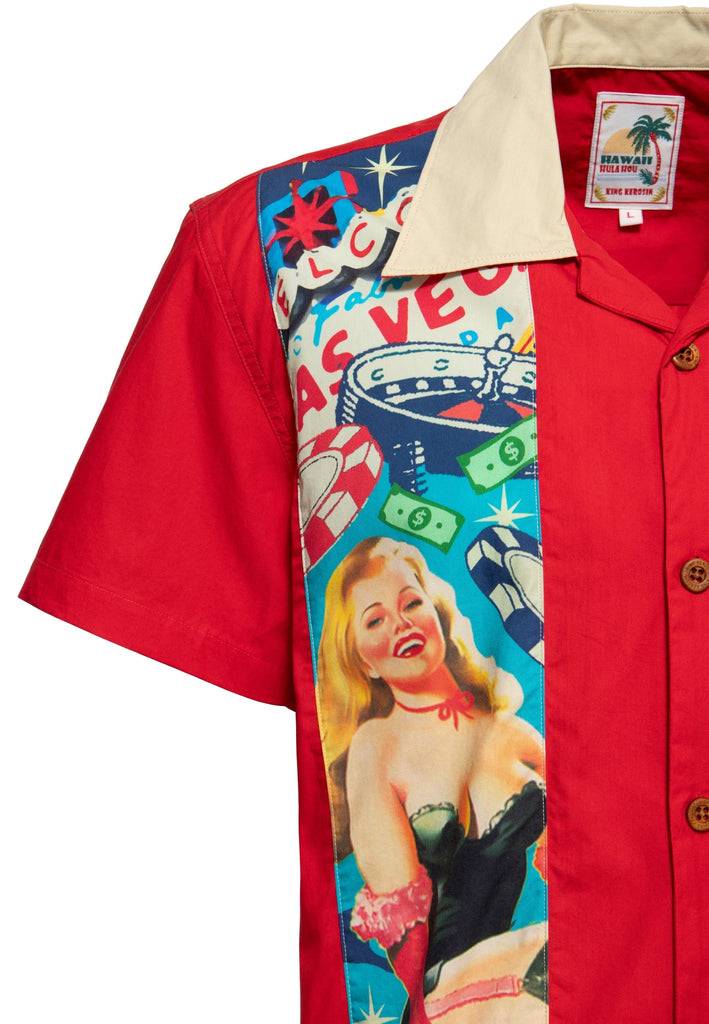 Queen Kerosin Panel Hemd «Pin-Up Las Vegas» Bis zu 60% Rabatt