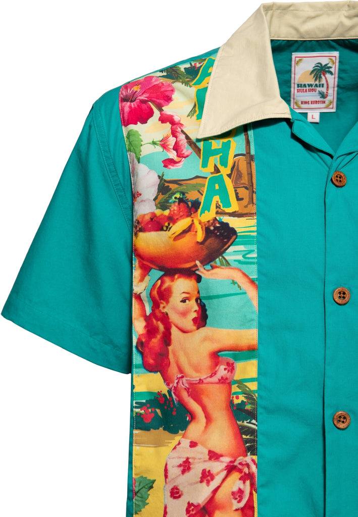 Queen Kerosin Panel Hemd «Pin-Up Hawaii» Bis zu 65% Rabatt
