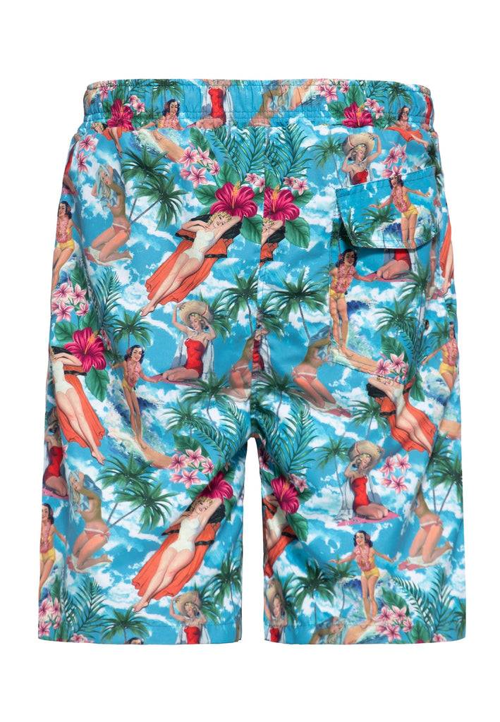 Queen Kerosin Badeshorts «Tropical Hawaiian» Bis zu 55% Rabatt