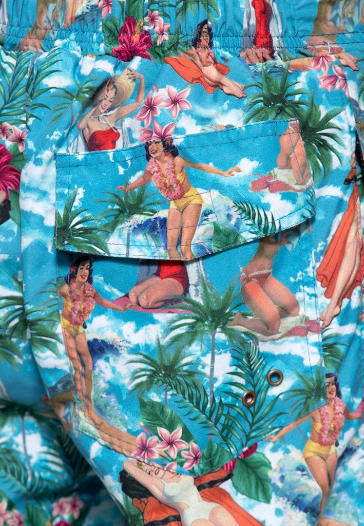 Queen Kerosin Badeshorts «Tropical Hawaiian» Bis zu 55% Rabatt