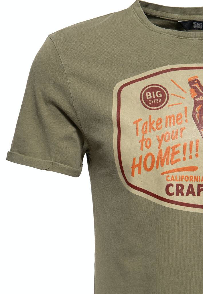 Queen Kerosin Oil Washed T-Shirt «Take me home» Super Rabatt