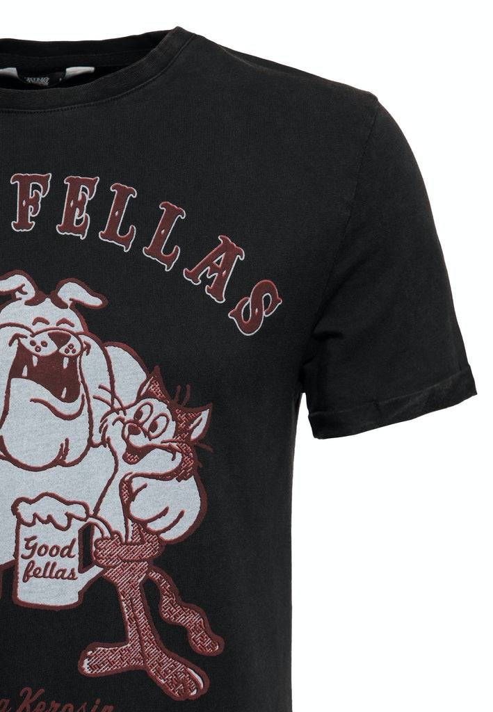 Queen Kerosin Oil Washed T-Shirt «GoodFellas» Riesige Rabatte