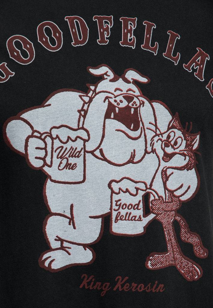 Queen Kerosin Oil Washed T-Shirt «GoodFellas» Riesige Rabatte