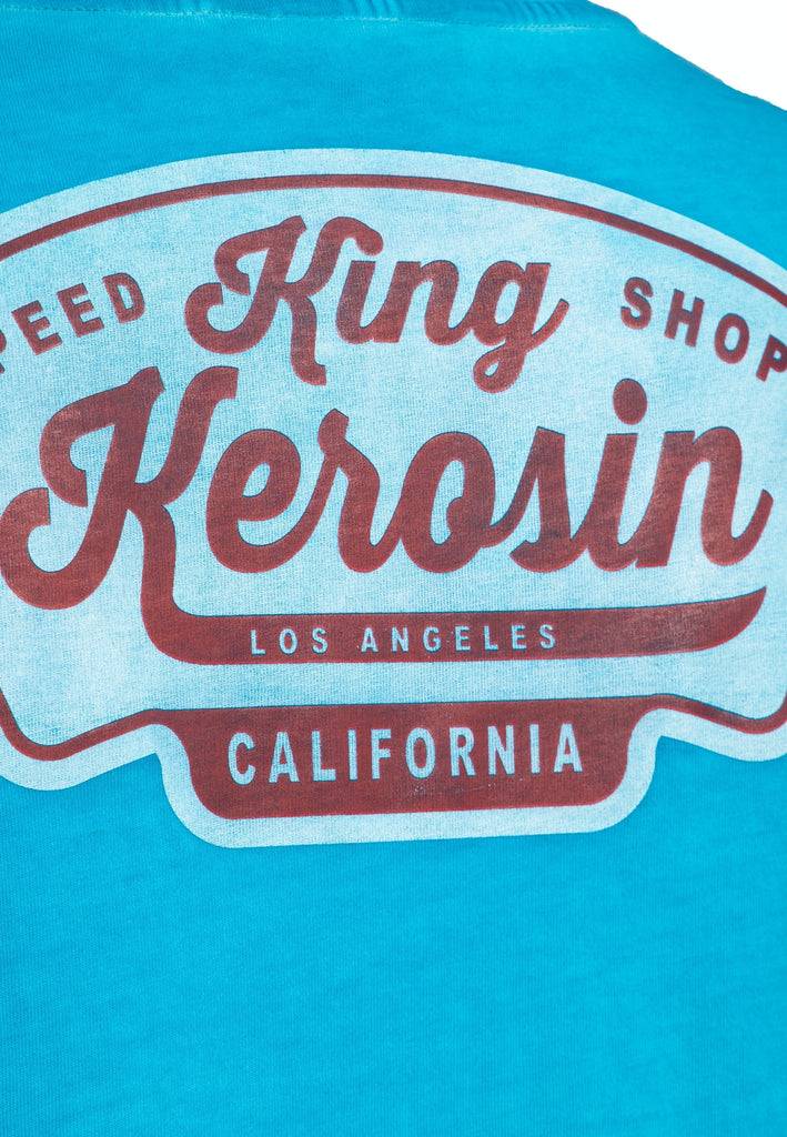 Queen Kerosin Oil Washed T-Shirt «Speedshop King Kerosin» Clearance-Verkauf