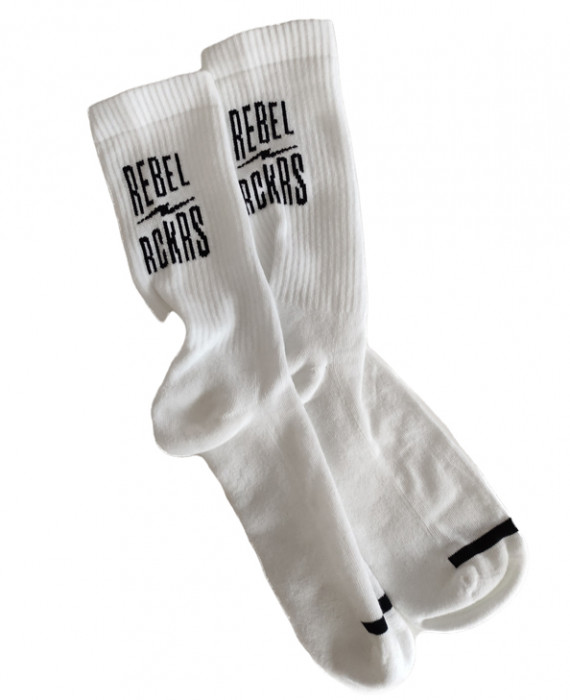 Rebel Rockers Font Sneaker Sock white Vierteljährliche Förderung
