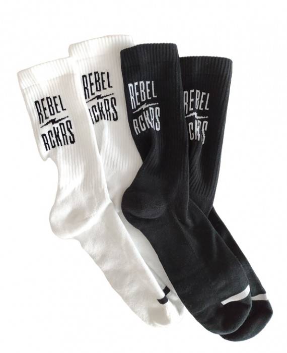 Rebel Rockers Font Sneaker Sock white Vierteljährliche Förderung