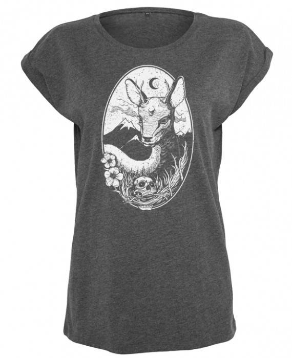 Rebel Rockers Deer Girl Loosefit Tee dark greyheather Osterangebot