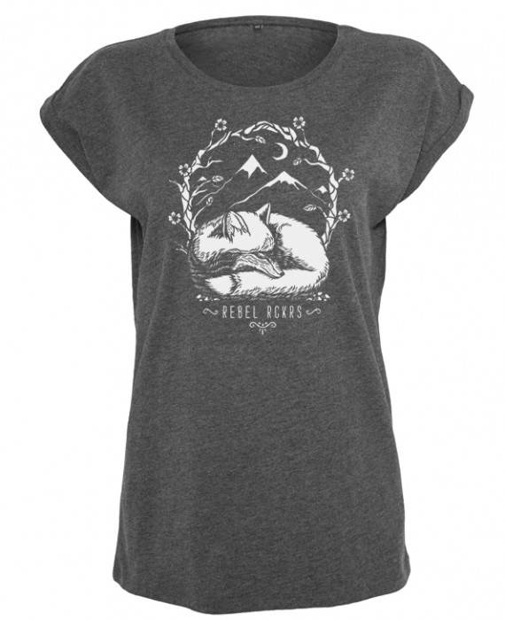 Rebel Rockers Fox Girl Loosefit Tee dark greyheather Muttertagsangebot